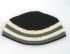 Black Frik Kippah with Beige and Gray border